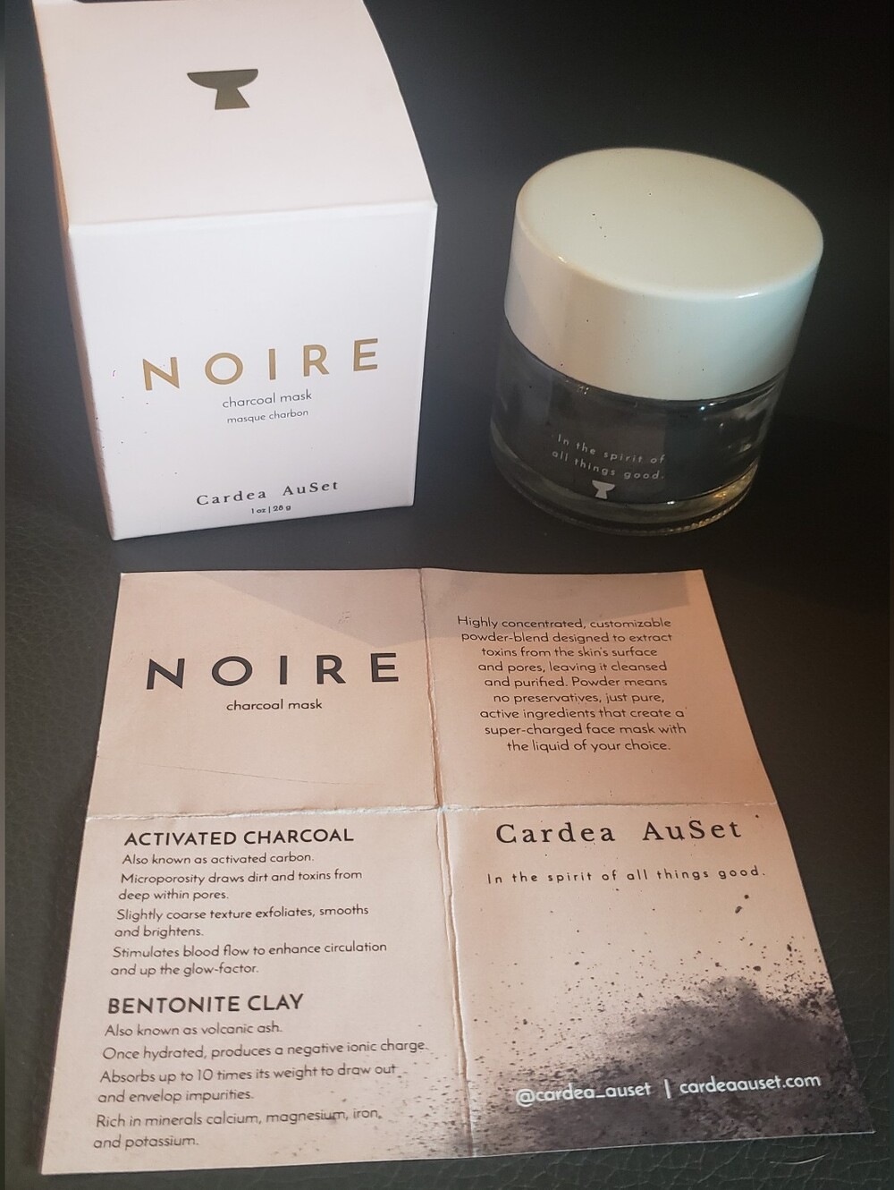 nOir Jewelry NOIRE Charcoal Mask — white and black packaging